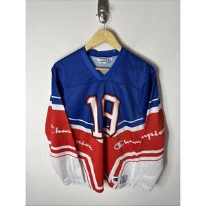 Vintage Champion Mesh Jersey #19 Red Blue White Men’s Small